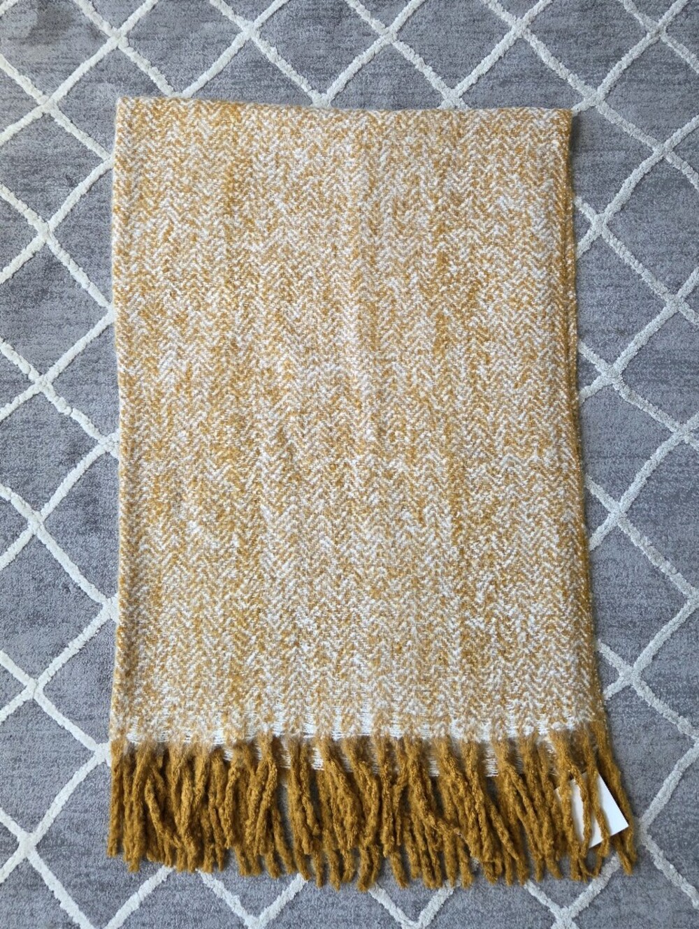Cozy Mustard Yellow Throw Blanket with Fringe Tilley Home